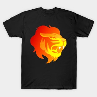 Raging Serious Fiery Lion with Mane T-Shirt